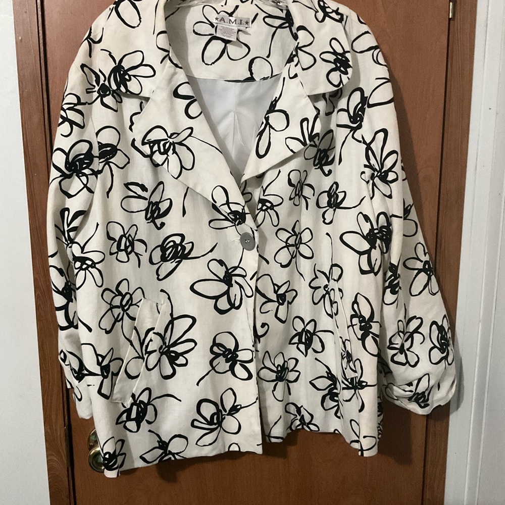 White and Black Floral Jacket